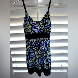 VINTAGE!!! Blue and Green Floral Women's Top by Judy Knapp